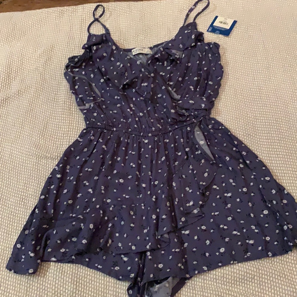 Blue Floral Romper
